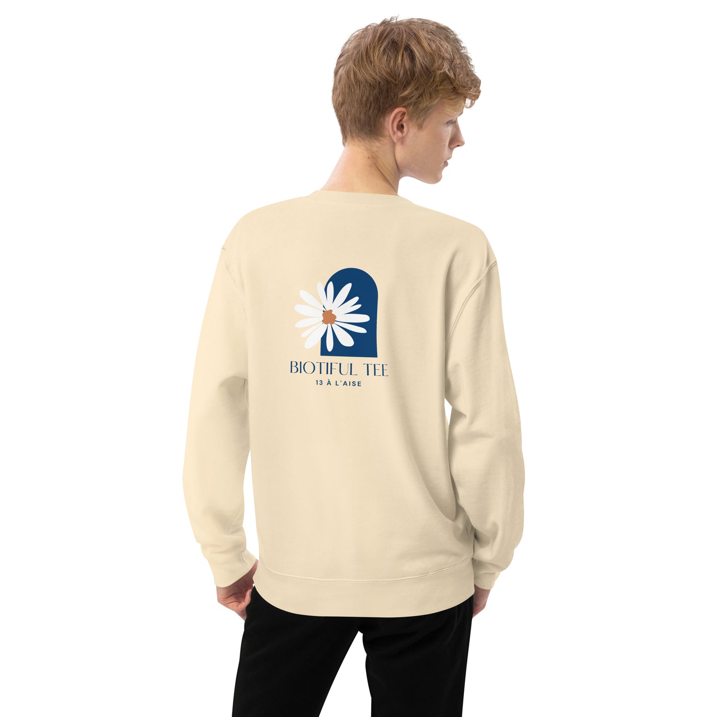 Sweatshirt hoodies écru fleur du bonheur