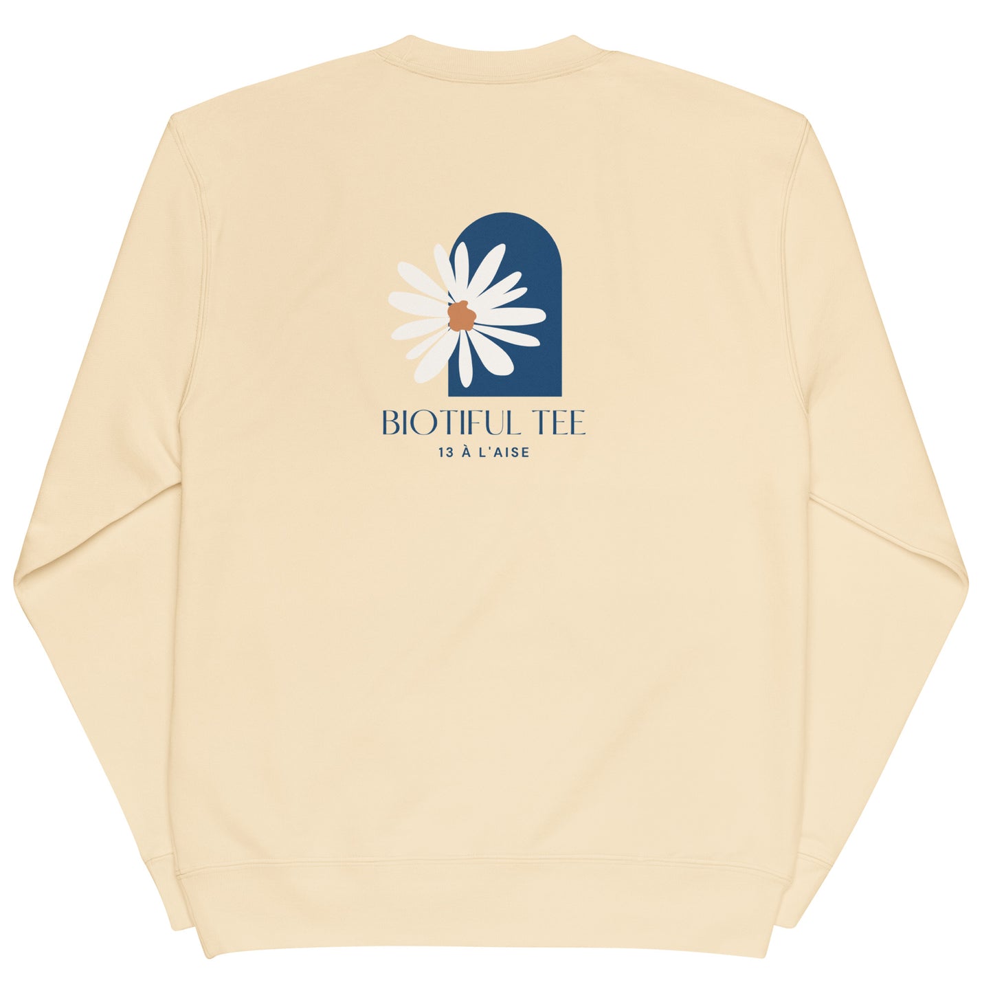 Sweatshirt hoodies écru fleur du bonheur