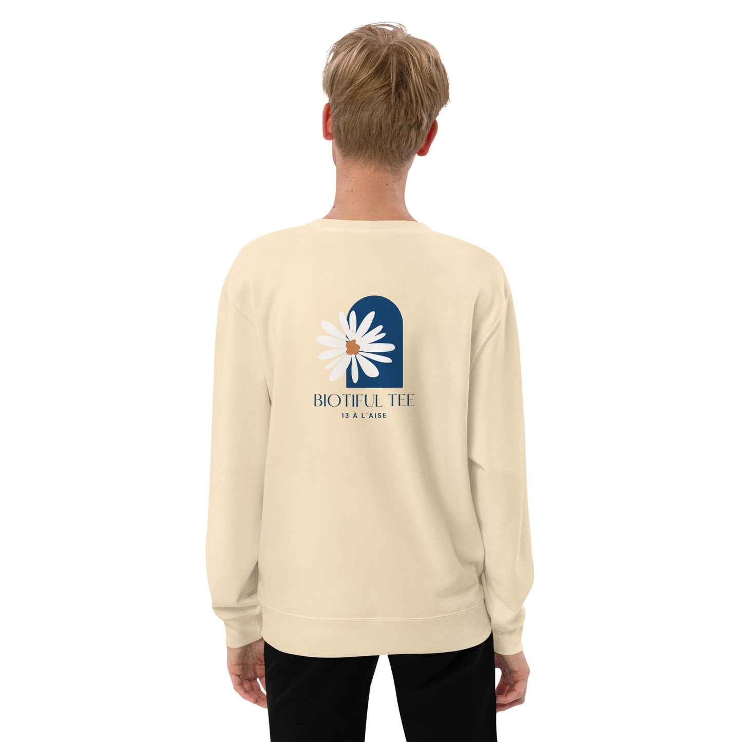 Sweatshirt hoodies écru fleur du bonheur