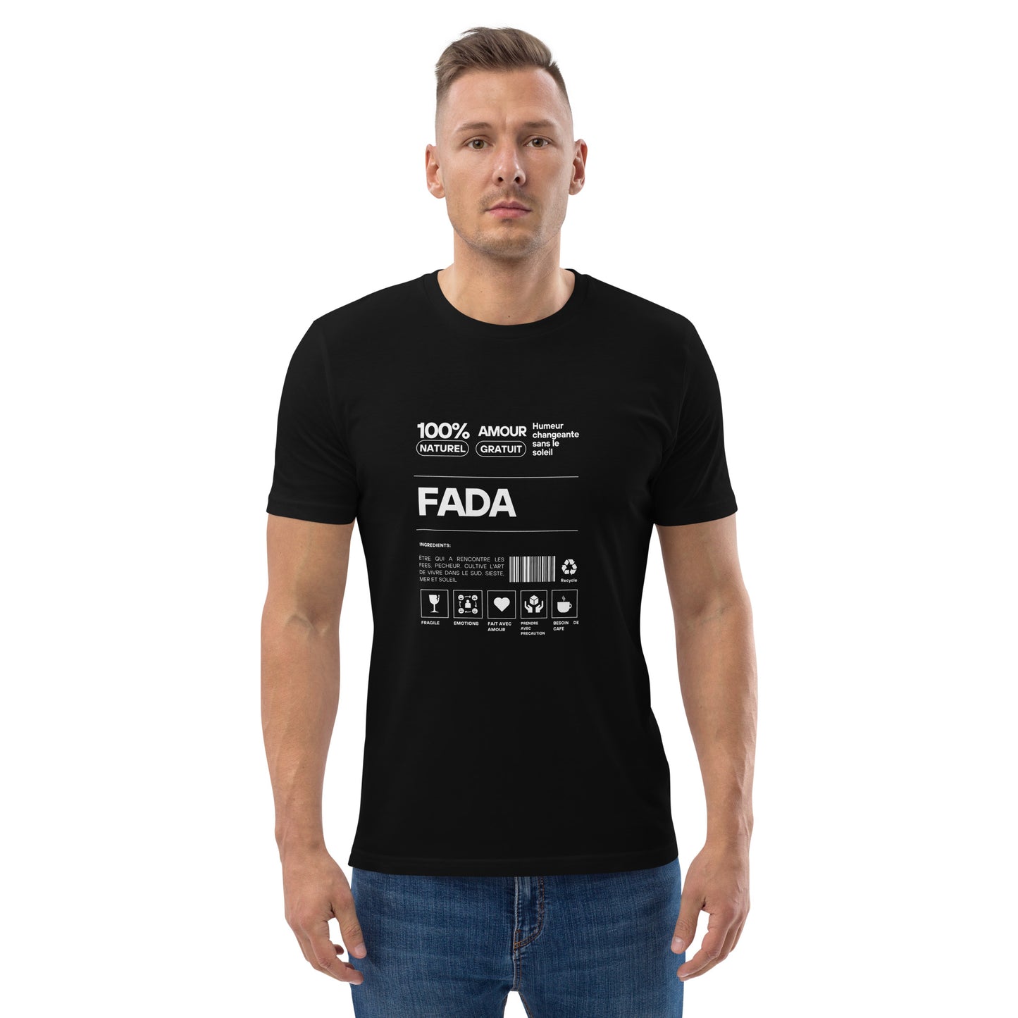 Tee shirt à manches courte homme code barre